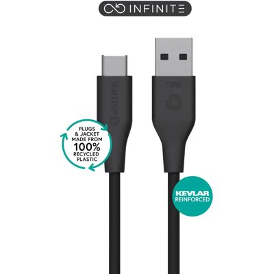 eSTUFF - INFINITE USB-C a USB-A Cable 2m - Negro - USB Cable eSTUFF - INFINITE USB-C a USB-A Cable 2m - Negro - USB Cable