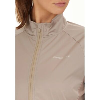 Veste femme ENDURANCE Elving Beige - Course & Marche - Publicité Veste femme ENDURANCE Elving Beige - Course & Marche - Publicité