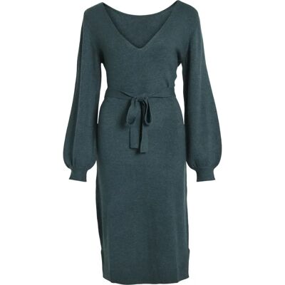 Vila - Robe en tricot à encolure en V - Vert - 34 Vila - Robe en tricot à encolure en V - Vert - 34