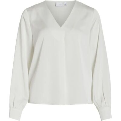 Vila Viellette Top a collo a V maniche lunghe - Snow White - Tops Vila Viellette Top a collo a V maniche lunghe - Snow White - Tops
