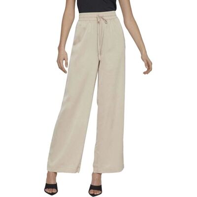 Pantalon en tissu pour femme VILA à taille réglable et look soyeux - Pantalons Pantalon en tissu pour femme VILA à taille réglable et look soyeux - Pantalons