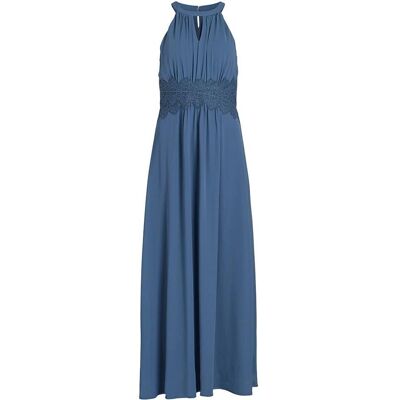 Vila Plissé Halterneck Maxijurk (14052647) - coronet blauw/detail elastisch Vila Plissé Halterneck Maxijurk (14052647) - coronet blauw/detail elastisch