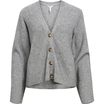 Object - Damen V-Ausschnitt Langarm Strickcardigan - Grau 38 Object - Damen V-Ausschnitt Langarm Strickcardigan - Grau 38