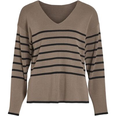 Vila - Modell viOstria V-Ausschnitt Langenarm Rev Top - Grau - Top Vila - Modell viOstria V-Ausschnitt Langenarm Rev Top - Grau - Top