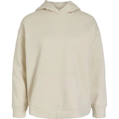 Vila - Hættetrøje viHuris L/s Loose Sweat Hoodie - Beige 38 Kvinde Vila - Hættetrøje viHuris L/s Loose Sweat Hoodie - Beige 38 Kvinde