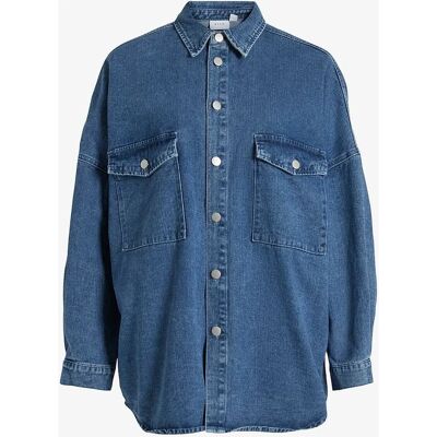 Vila - Oversized denim shirt viMalou - Blå - Denim skjorte Vila - Oversized denim shirt viMalou - Blå - Denim skjorte