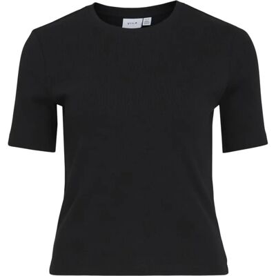 Vila - Top viSola S/S T-shirt - Sort 34 Kvinder Vila - Top viSola S/S T-shirt - Sort 34 Kvinder