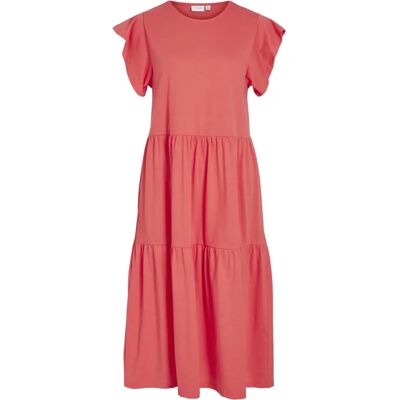 Vila Modell ViSummer S/S Midi Dress - Rot - Kleid Vila Modell ViSummer S/S Midi Dress - Rot - Kleid