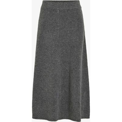 Vila - viKenya HW Midi Knit Skirt - Grå - Nederdel Vila - viKenya HW Midi Knit Skirt - Grå - Nederdel