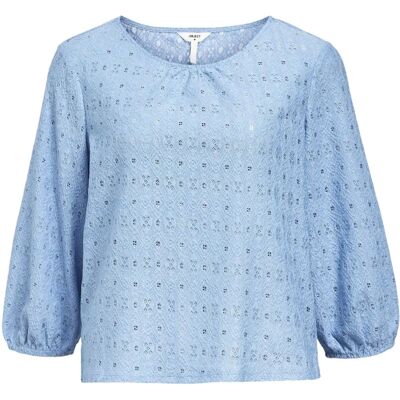 Object Laila 3/4 RE Top - Blå - Blus Object Laila 3/4 RE Top - Blå - Blus