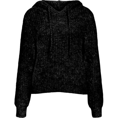 Object Collectors Item - Svart - Objmilu Ls Re Knit Hoodie Noos Medium - Hættetrøje Object Collectors Item - Svart - Objmilu Ls Re Knit Hoodie Noos Medium - Hættetrøje