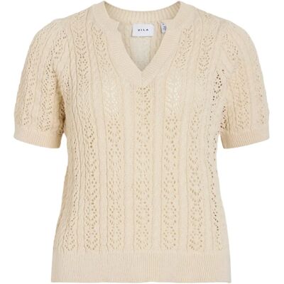 Vila - Top viToto Nowy S/S Kabelkowy Sweter - Szary 38 Kobieta Vila - Top viToto Nowy S/S Kabelkowy Sweter - Szary 38 Kobieta