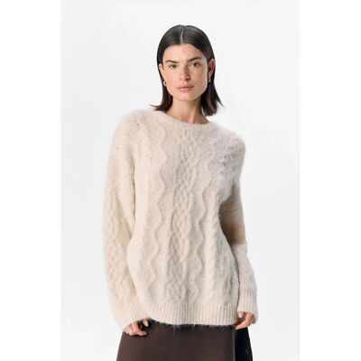 Object Dallas Milo LS Pullover - Weiß - Pullover Object Dallas Milo LS Pullover - Weiß - Pullover