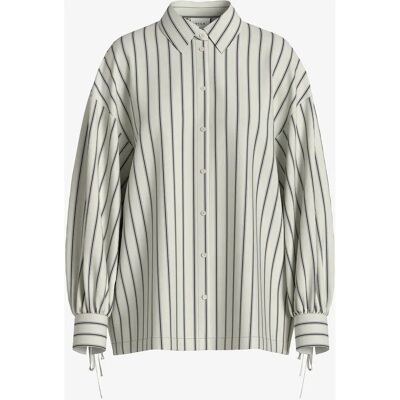 Vila - Modell: viBelfie L/S Stripe Shirt - Grå - Skjorte Vila - Modell: viBelfie L/S Stripe Shirt - Grå - Skjorte