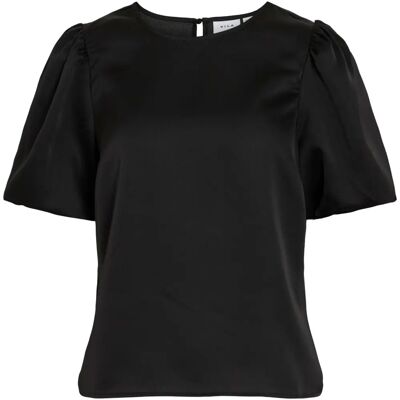 Vila - Ellette Satin Puff Top - Czarny 36 Top Vila - Ellette Satin Puff Top - Czarny 36 Top