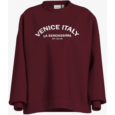 Vila - ModelviMinna L/S Løst Sweatshirt - Rød - Sweatshirt Vila - ModelviMinna L/S Løst Sweatshirt - Rød - Sweatshirt
