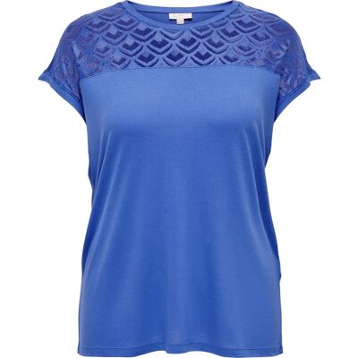 Carmakoma Flake Blau Kurzarm Rundhals Top - T-Shirt Carmakoma Flake Blau Kurzarm Rundhals Top - T-Shirt
