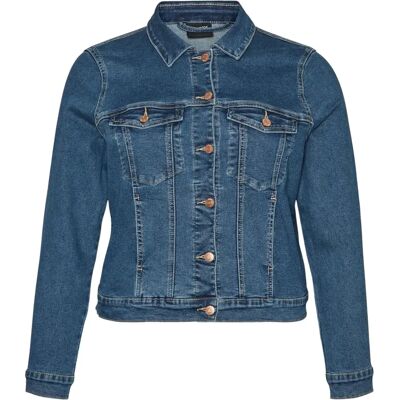 Vero Moda Curve Runa Slim Denim Takki (10285010) - keskimäinen sininen Vero Moda Curve Runa Slim Denim Takki (10285010) - keskimäinen sininen