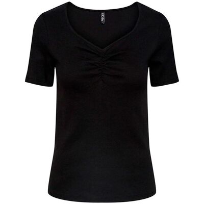 Pieces Zwarte strakke fit T-shirt - Top Pieces Zwarte strakke fit T-shirt - Top