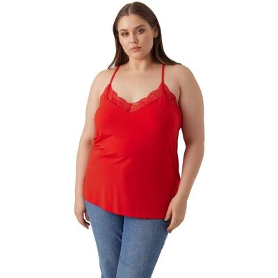 Vero Moda Curve - Top vmAna S/L Lace Top GA Curve - Rot - 48/50 - Top Typ Vero Moda Curve - Top vmAna S/L Lace Top GA Curve - Rot - 48/50 - Top Typ