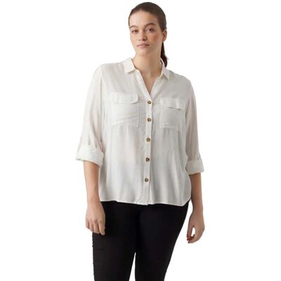 Vero Moda Curve Weiß Langarmhemd - Hemd Vero Moda Curve Weiß Langarmhemd - Hemd