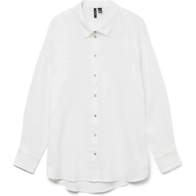 Vero Moda Women's Blouse - Cotton, Classic Collar, Long Sleeve Vero Moda Women's Blouse - Cotton, Classic Collar, Long Sleeve
