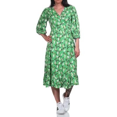 Only Robe midi portefeuille onlOlivia 3/4 Vert - Femme Only Robe midi portefeuille onlOlivia 3/4 Vert - Femme