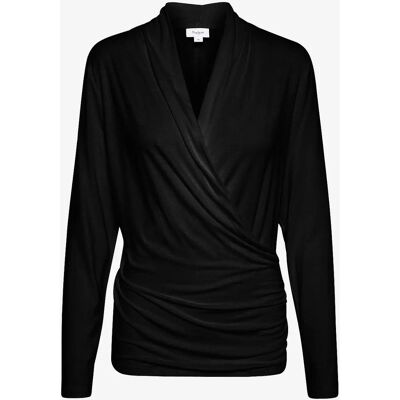 Saint Tropez ViggaSZ Wickelbluse - Schwarz - 36 Damen Saint Tropez ViggaSZ Wickelbluse - Schwarz - 36 Damen