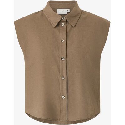 Gestuz - Skjorte Lizagz Linen sl Shirt - Grøn - Women Gestuz - Skjorte Lizagz Linen sl Shirt - Grøn - Women