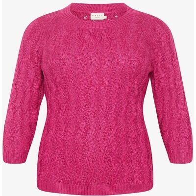 KAFFE Curve - Model Plusstørrelse Strikpullover - Rosa - Kvinde KAFFE Curve - Model Plusstørrelse Strikpullover - Rosa - Kvinde