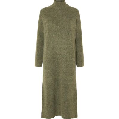 Selected Femme Slfmaline Robe en Maille Col Montant - Vert Foncé Melangé - Robe - Publicité Selected Femme Slfmaline Robe en Maille Col Montant - Vert Foncé Melangé - Robe - Publicité