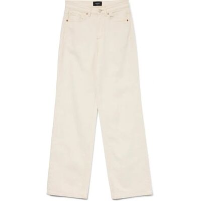 Vero Moda Wide Leg Ecru Jeans - Maat 26/30 - Casual Pasvorm Vero Moda Wide Leg Ecru Jeans - Maat 26/30 - Casual Pasvorm