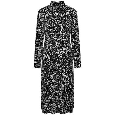 pieces LS MIDI DRESS NOIR - Robe pieces LS MIDI DRESS NOIR - Robe