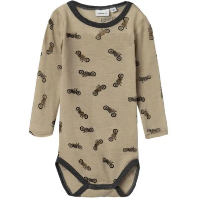 Name It Body Poivre Blanc Laine Manche Longue - Body Bébé Name It Body Poivre Blanc Laine Manche Longue - Body Bébé
