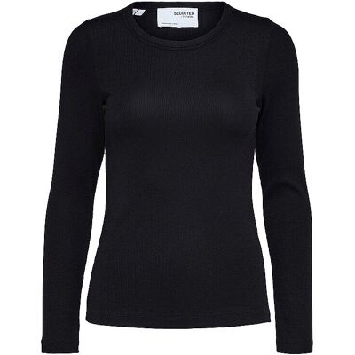 Selected Femme - Top a maniche lunghe - Nero - Top slim fit in TENCEL - Abbigliamento donna Selected Femme - Top a maniche lunghe - Nero - Top slim fit in TENCEL - Abbigliamento donna