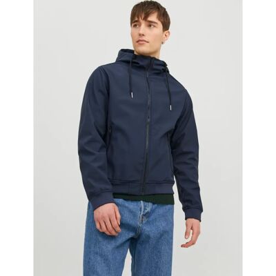 Jack & Jones Jjebasic Softshell Hood Noos (12236300) - marineblauw Jack & Jones Jjebasic Softshell Hood Noos (12236300) - marineblauw