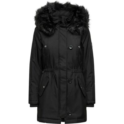 Only Womenss Iris Vinterparkas - Sort, Størrelse 16 UK Only Womenss Iris Vinterparkas - Sort, Størrelse 16 UK