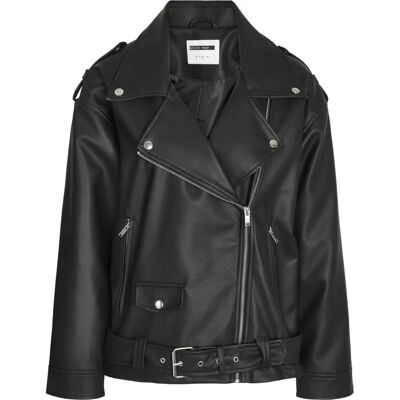 Noisy May - Nmpaulina Lederjacke - Schwarz - Groß - Motorradstil Noisy May - Nmpaulina Lederjacke - Schwarz - Groß - Motorradstil