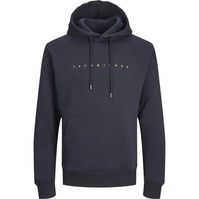 Jack & Jones Star Hoodie - Navy Plusstorlek Jack & Jones Star Hoodie - Navy Plusstorlek
