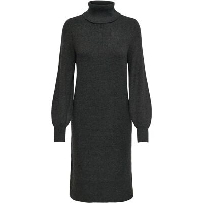 Only Sasha Pitkähihaisessa Pitkä Mekko (15309197) - tummanharmaa melange Only Sasha Pitkähihaisessa Pitkä Mekko (15309197) - tummanharmaa melange