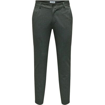 ONLY & SONS Pantaloni Slim Fit Herringbone Neri ONLY & SONS Pantaloni Slim Fit Herringbone Neri