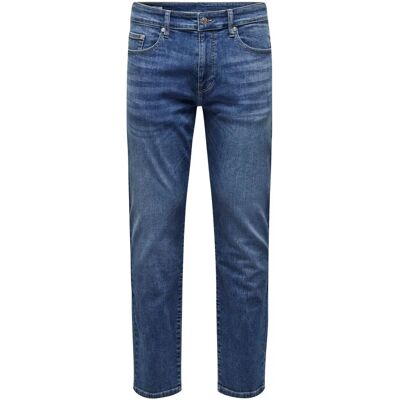 ONLY & SONS - Blaue Jeans - Normale Passform - 5 Taschen - Stretch-Denim - Herren ONLY & SONS - Blaue Jeans - Normale Passform - 5 Taschen - Stretch-Denim - Herren