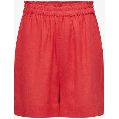 Only - Shorts - Rød 38 - Linblanding Only - Shorts - Rød 38 - Linblanding