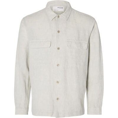 Selected Homme Slhmads-Leinenhemd Weiß - Overshirt Selected Homme Slhmads-Leinenhemd Weiß - Overshirt