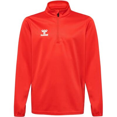 Hummel Rosso Poliestere Riciclato Top con Mezza Zip - Top da allenamento Hummel Rosso Poliestere Riciclato Top con Mezza Zip - Top da allenamento