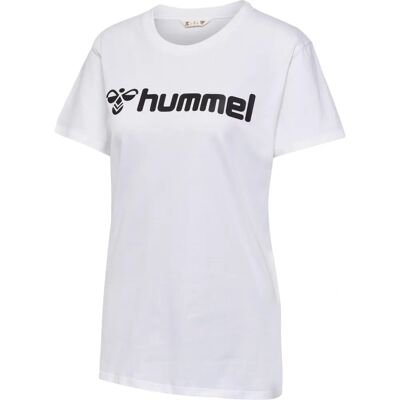 hummel Damen T-Shirt Regular Fit Stretch Rundhalsausschnitt Logo Sport Shirt Weiß - 3 L hummel Damen T-Shirt Regular Fit Stretch Rundhalsausschnitt Logo Sport Shirt Weiß - 3 L