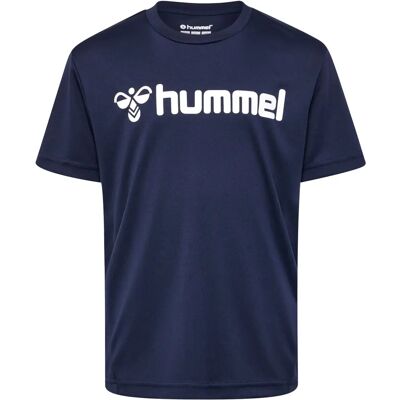 Hummel Modell Blau Logo T-Shirt - T-Shirt Hummel Modell Blau Logo T-Shirt - T-Shirt