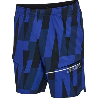 Hummel Short XXL Bleu Hmlcourt Aop - Short de sport - Publicité Hummel Short XXL Bleu Hmlcourt Aop - Short de sport - Publicité