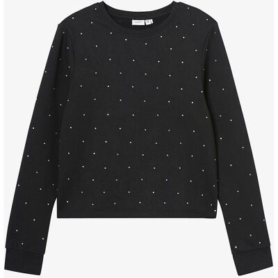 Name it - Collegepaita nkfRhinestones LS Short Sweat - Svart - Sweatshirt Name it - Collegepaita nkfRhinestones LS Short Sweat - Svart - Sweatshirt