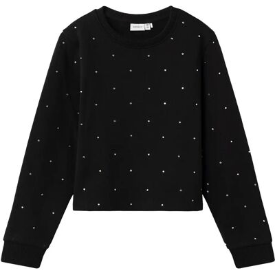 Name it - NkfRhinestones LS Kurz-Sweat - Schwarz - 146/152 - Sweatshirt Name it - NkfRhinestones LS Kurz-Sweat - Schwarz - 146/152 - Sweatshirt